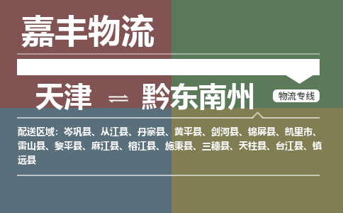 天津到黔東南州物流公司|天津至黔東南州物流專線（區(qū)域內(nèi)-均可派送）